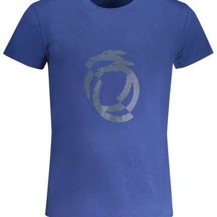 SEO. TRUSSARDI Herren T-Shirt Kurzarm Rot – Logo - Aufdruck für Frühjahr/Sommer - Blau Linkreich