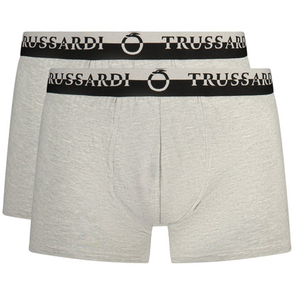 TRUSSARDI Herren-Boxer Schwarz – Doppelt elastische Unterwäsche im 2er-Pack