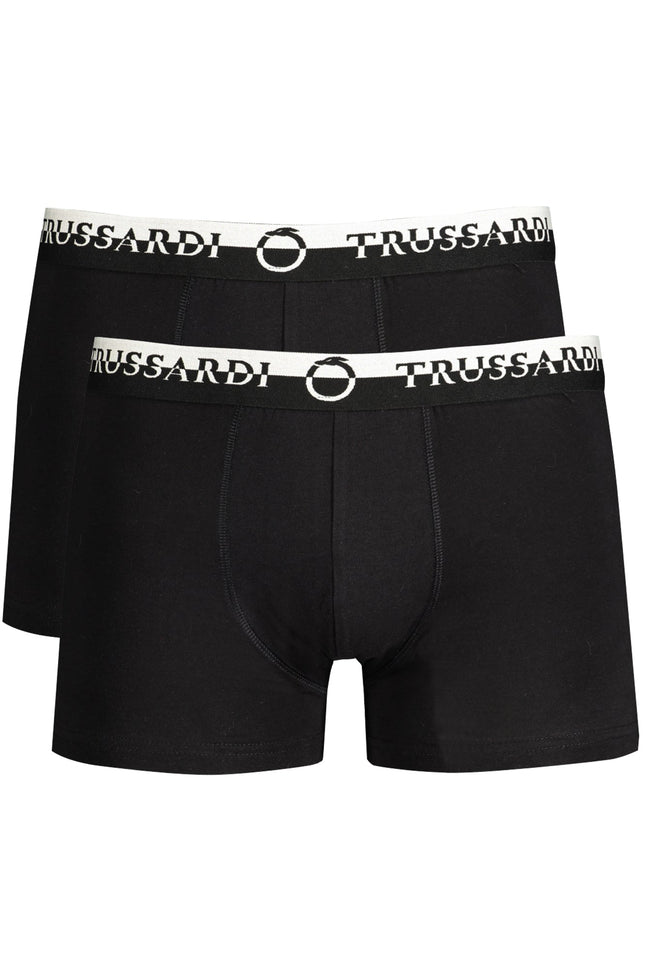 TRUSSARDI Herren-Boxer Schwarz – Doppelt elastische Unterwäsche im 2er-Pack