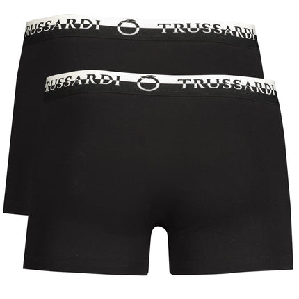 TRUSSARDI Herren-Boxer Schwarz – Doppelt elastische Unterwäsche im 2er-Pack