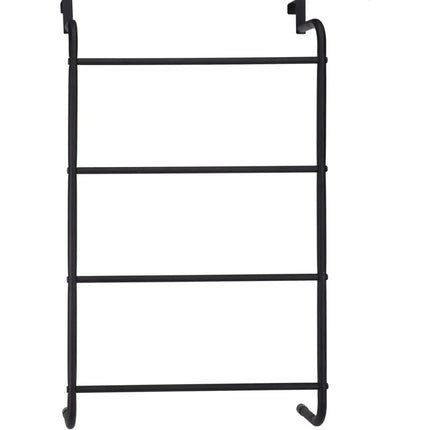 Tür Handtuchhalter schwarz 44 x 73 cm Haken für Badezimmer Regal Industrie Look