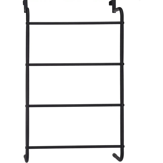 Tür Handtuchhalter schwarz 44 x 73 cm Haken für Badezimmer Regal Industrie Look