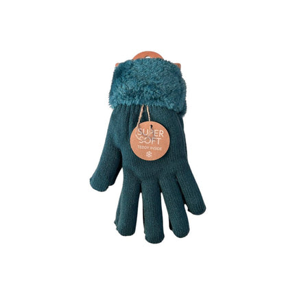 Gefütterte Damen Strickhandschuhe » Teddy Winterhandschuhe » Fingerhandschuhe Super Soft