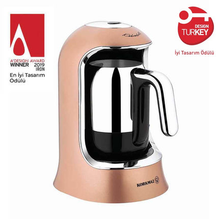 Korkmaz Kahvekolik Coffee Maker – 400W, Edelstahlkanne, Automatische Abschaltung, RosaGold
