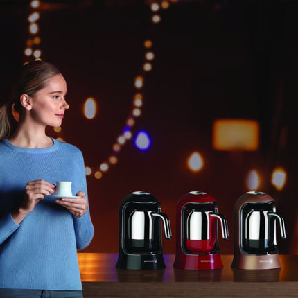 Korkmaz Kahvekolik Coffee Maker – 400W, Edelstahlkanne, Automatische Abschaltung, RosaGold