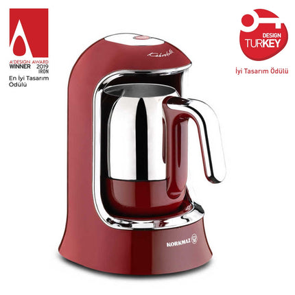 Türkische Kaffeemaschine Korkmaz Kahvekolik Mokkamaschine Rot