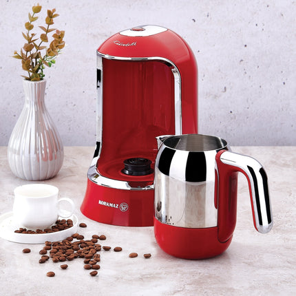 Türkische Kaffeemaschine Korkmaz Kahvekolik Mokkamaschine Rot