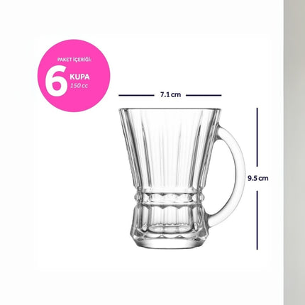 Türkische Teegläser Venüs 6er Set 150ml Lav