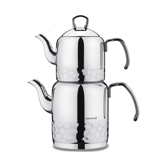 Korkmaz Erna Çaydanlık Teekannen-Set 1,2 / 2,2 l – Edelstahl 18/10, Inox