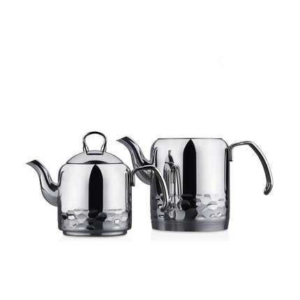 Korkmaz Erna Çaydanlık Teekannen-Set 1,2 / 2,2 l – Edelstahl 18/10, Inox