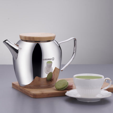 Korkmaz Montana Tea Pot – 1,1 Liter, Edelstahl