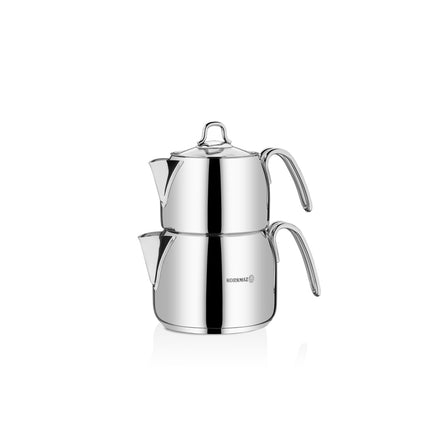 Türkische Teekanne Caydanlik Edelstahl Korkmaz PERLA Mega 4 Teilig Induktion