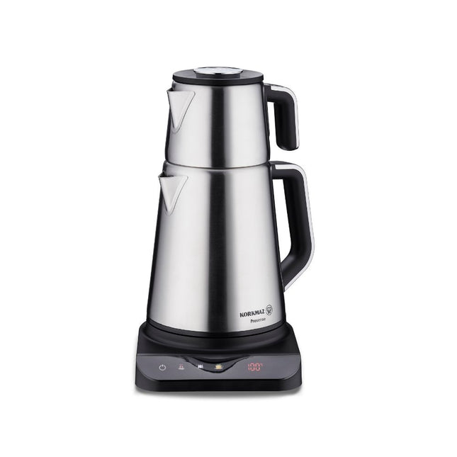 Elektrische Teemaschine Edelstahl Teekocher Digitaldisplay 0,8 Liter 1,8 Liter Korkmaz Prosense