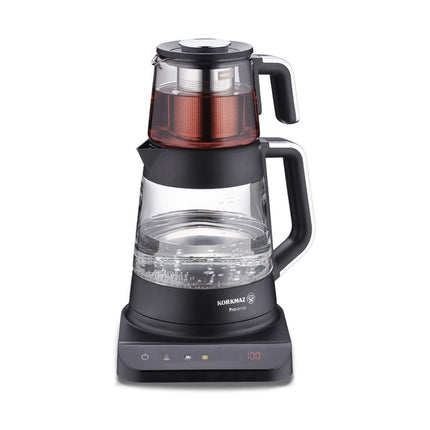 Teemaschine Elektrischer Teekocher Glas Digitaldisplay 0,8 Liter 1,8 Liter Korkmaz Prosense