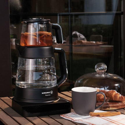 Teemaschine Elektrischer Teekocher Glas Digitaldisplay 0,8 Liter 1,8 Liter Korkmaz Prosense