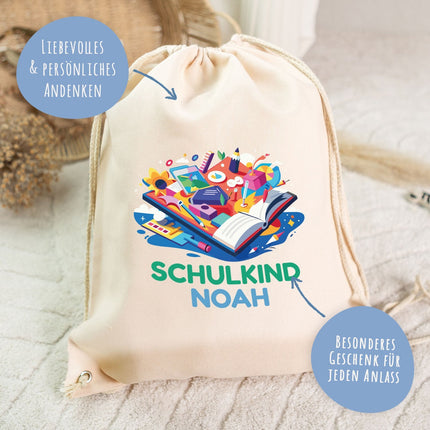 SEO. Turnbeutel für Kinder - Schulkind Buch - zur Einschulung - Linkreich