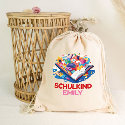 SEO. Turnbeutel für Kinder - Schulkind Buch - zur Einschulung - Linkreich