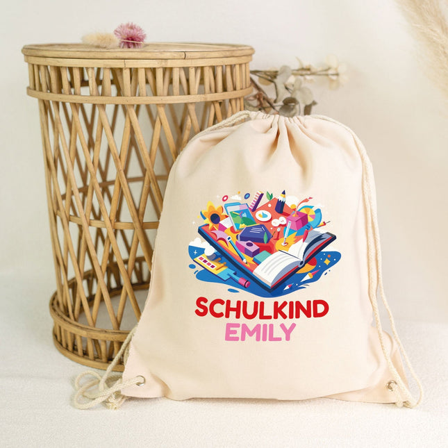 SEO. Turnbeutel für Kinder - Schulkind Buch - zur Einschulung - Linkreich