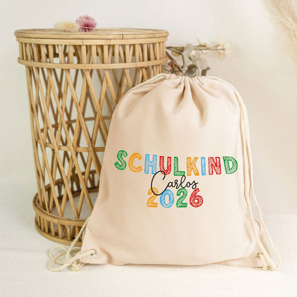 SEO. Turnbeutel für Kinder - Schulkind Kreide - zur Einschulung - Intensiv Linkreich