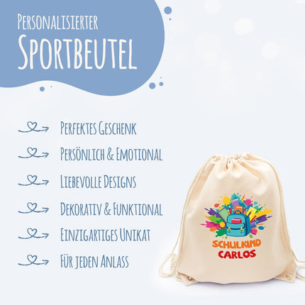 SEO. Turnbeutel für Kinder - Schulkind Rucksack - zur Einschulung - Linkreich