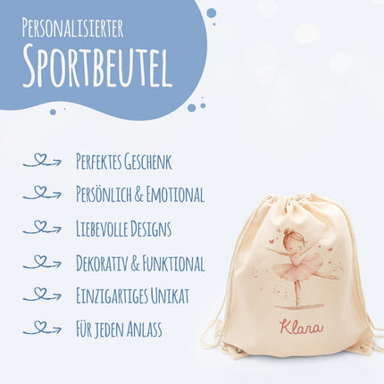 SEO. Turnbeutel mit Kindermotiv - Ballett - für Kinder - Linkreich