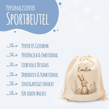 SEO. Turnbeutel mit Kindermotiv - Waldtier - für Kinder - Linkreich