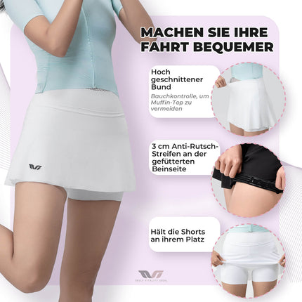 TVI Damen 2 in 1 Fahrradrock Kurze Gepolstert Radlerhose mit Tasche (Fahrradhose) kaufen bei Linkreich – Jetzt entdecken!