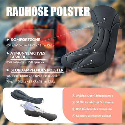 TVI Damen Trägerhose Fahrradhose Gepolstert Schnell Trocknende (Fahrradhose) kaufen bei Linkreich – Jetzt entdecken!