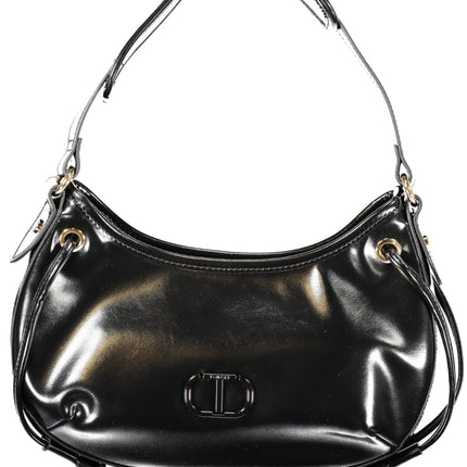TWINSET Damen Tasche schwarz – Hobo Bag mit Schultergurt und Reißverschluss