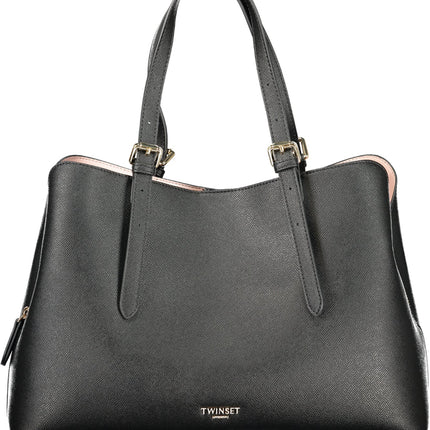 TWINSET Damen-Tasche schwarz – Elegante Tragetasche mit Logo-Detail für den Alltag