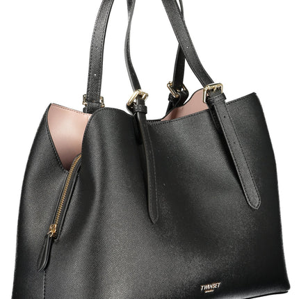 TWINSET Damen-Tasche schwarz – Elegante Tragetasche mit Logo-Detail für den Alltag