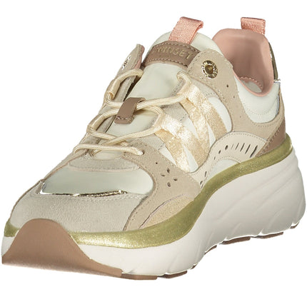 TWINSET Damen-Sportschuhe Beige – Elegante Sneaker mit gold-rosafarbenen Details | soulluna.de