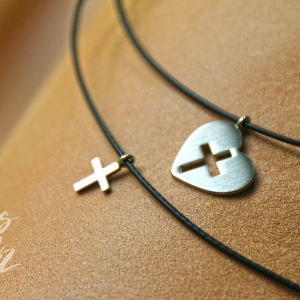 Thankgoods Freundschaft-Schmuckset Herz/Kreuz für 2 Menschen die Ihre Liebe auf eine ganz besondere Art teilen möchten!