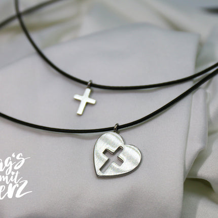 Thankgoods Freundschaft-Schmuckset Herz/Kreuz für 2 Menschen die Ihre Liebe auf eine ganz besondere Art teilen möchten!