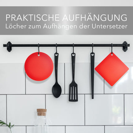 Untersetzer aus Silikon Topfuntersetzer Pfannenuntersetzer Topflappen rund & eckig Rot - 4er Set (Topfuntersetzer) kaufen bei Linkreich – Jetzt entdecken!