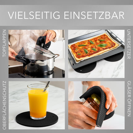 Untersetzer aus Silikon Topfuntersetzer Pfannenuntersetzer Topflappen Schwarz - 4er Set (Topfuntersetzer) kaufen bei Linkreich – Jetzt entdecken!