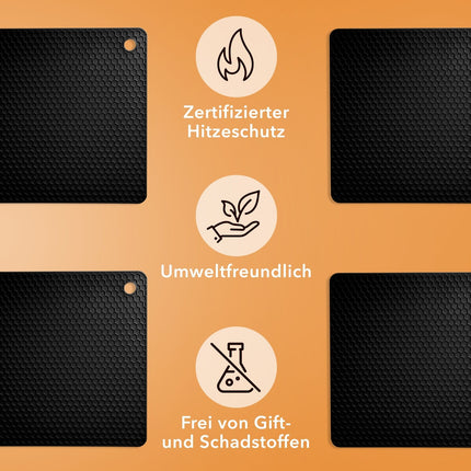 Untersetzer aus Silikon Topfuntersetzer Pfannenuntersetzer Topflappen Schwarz - 4er Set (Topfuntersetzer) kaufen bei Linkreich – Jetzt entdecken!