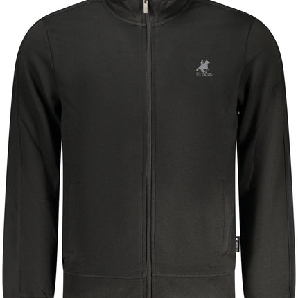 US GRAND Herren-Sweatshirt mit Reißverschluss, schwarz