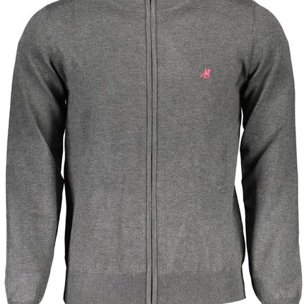 U.S. GRAND Cardigan Herren Grau – Strickjacke mit Reißverschluss für Herbst/Winter