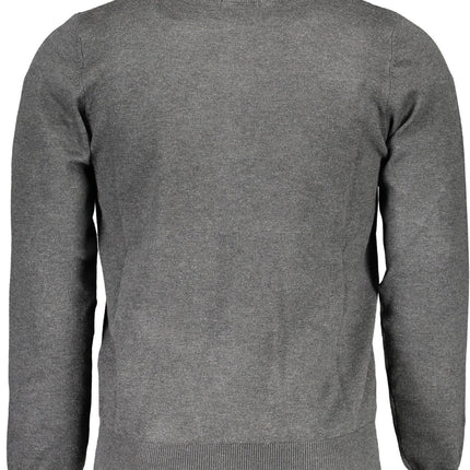 U.S. GRAND Cardigan Herren Grau – Strickjacke mit Reißverschluss für Herbst/Winter
