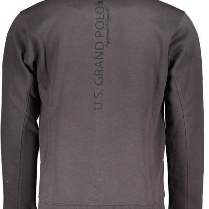 US GRAND Herren-Sweatshirt mit Reißverschluss, schwarz