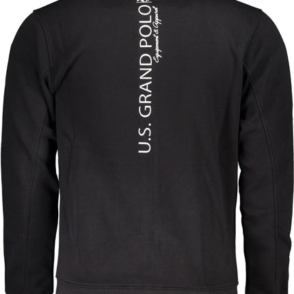 US GRAND Herren-Sweatshirt mit Reißverschluss, schwarz