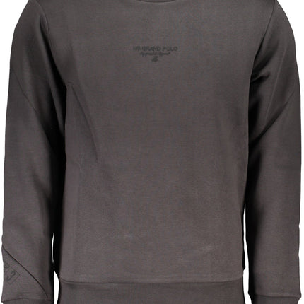 US GRAND Herren-Sweatshirt mit Reißverschluss, schwarz