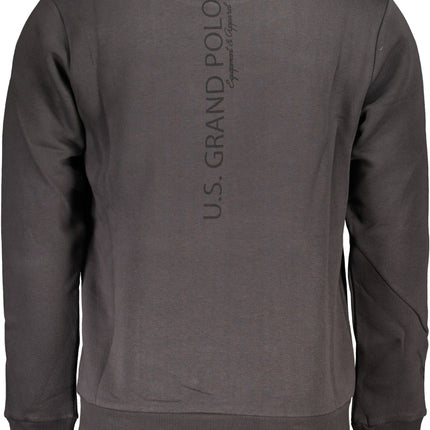 US GRAND Herren-Sweatshirt mit Reißverschluss, schwarz