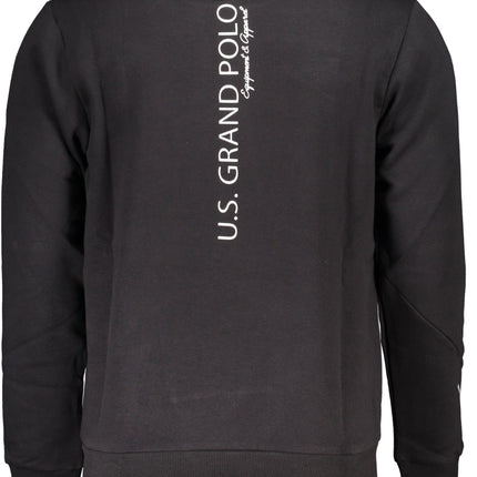 US GRAND Herren-Sweatshirt mit Reißverschluss, schwarz