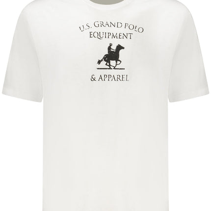 US GRAND Herren-T-Shirt mit kurzen Ärmeln, weiß