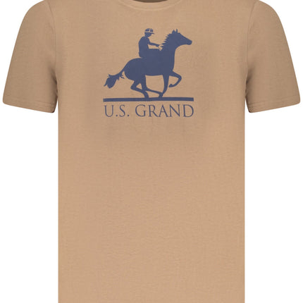 US GRAND Herren-T-Shirt mit kurzen Ärmeln, braun