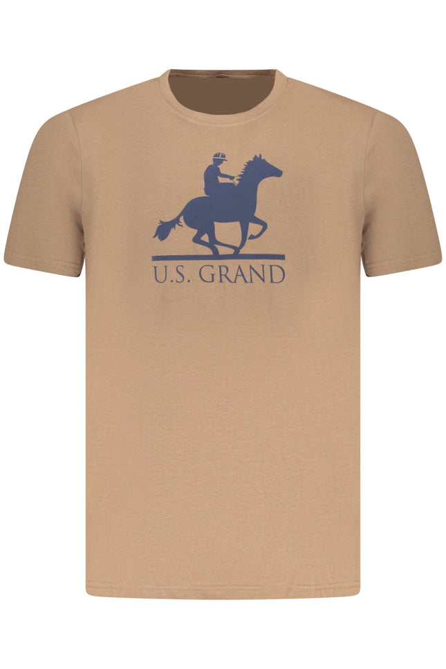 US GRAND Herren-T-Shirt mit kurzen Ärmeln, braun