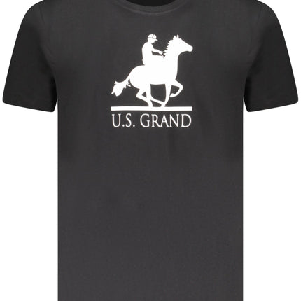 US GRAND Herren-T-Shirt, schwarz, kurzärmelig
