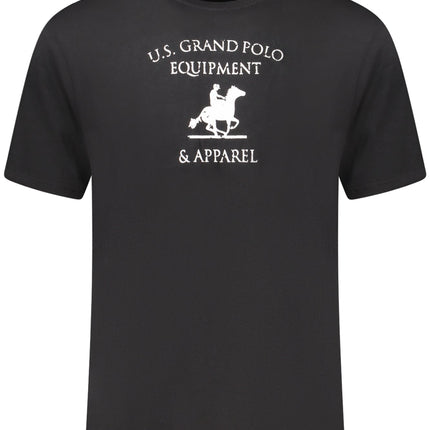US GRAND Herren-T-Shirt, schwarz, kurzärmelig